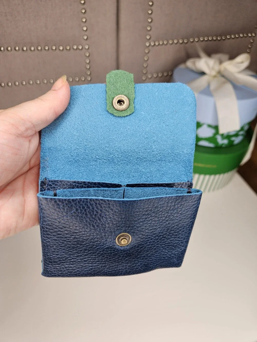 Portland Leather Goods Caspian Blue Euro Wallet